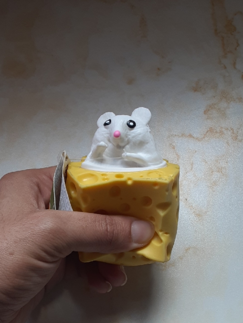 Squishy Cheese Peek-a-boo Mouse